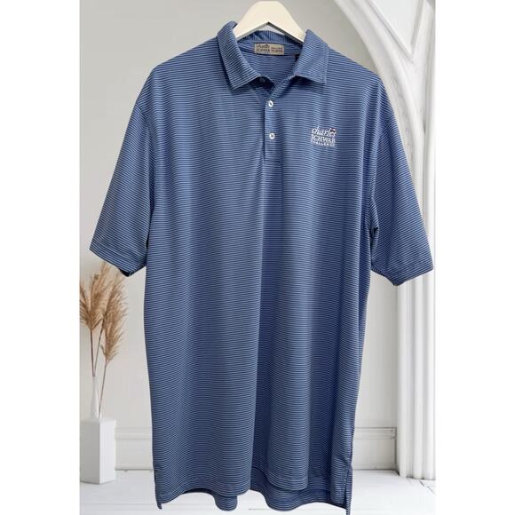 Charles Schwab Exclusive Collection Golf Shirt Mens XL Blue Colonial CC Stripe‎ - Picture 1 of 8